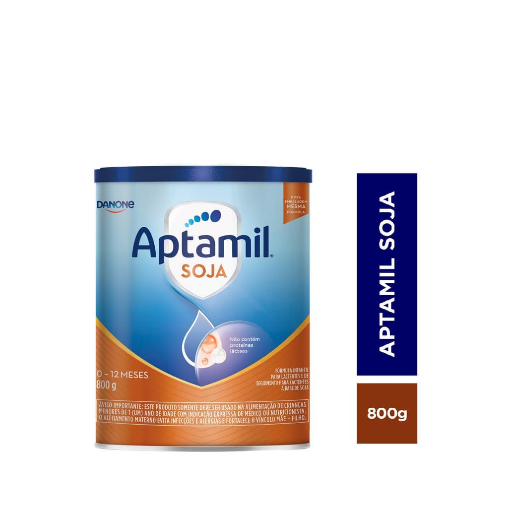 Fórmula Infantil Em Pó Aptamil Soja Lata 800g Danone