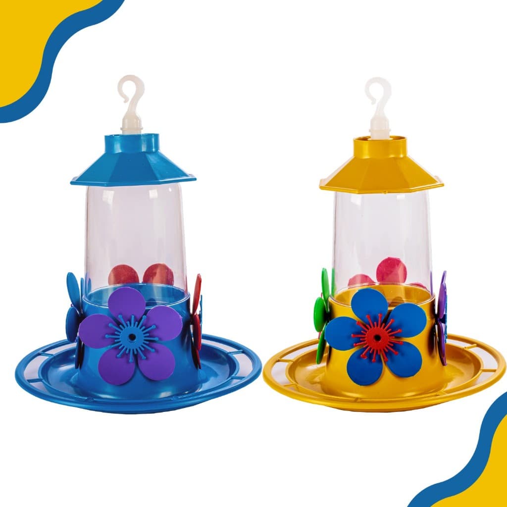 2 Bebedouro Para Pássaros Beija-flor Grande 250 Ml Flores Colorido