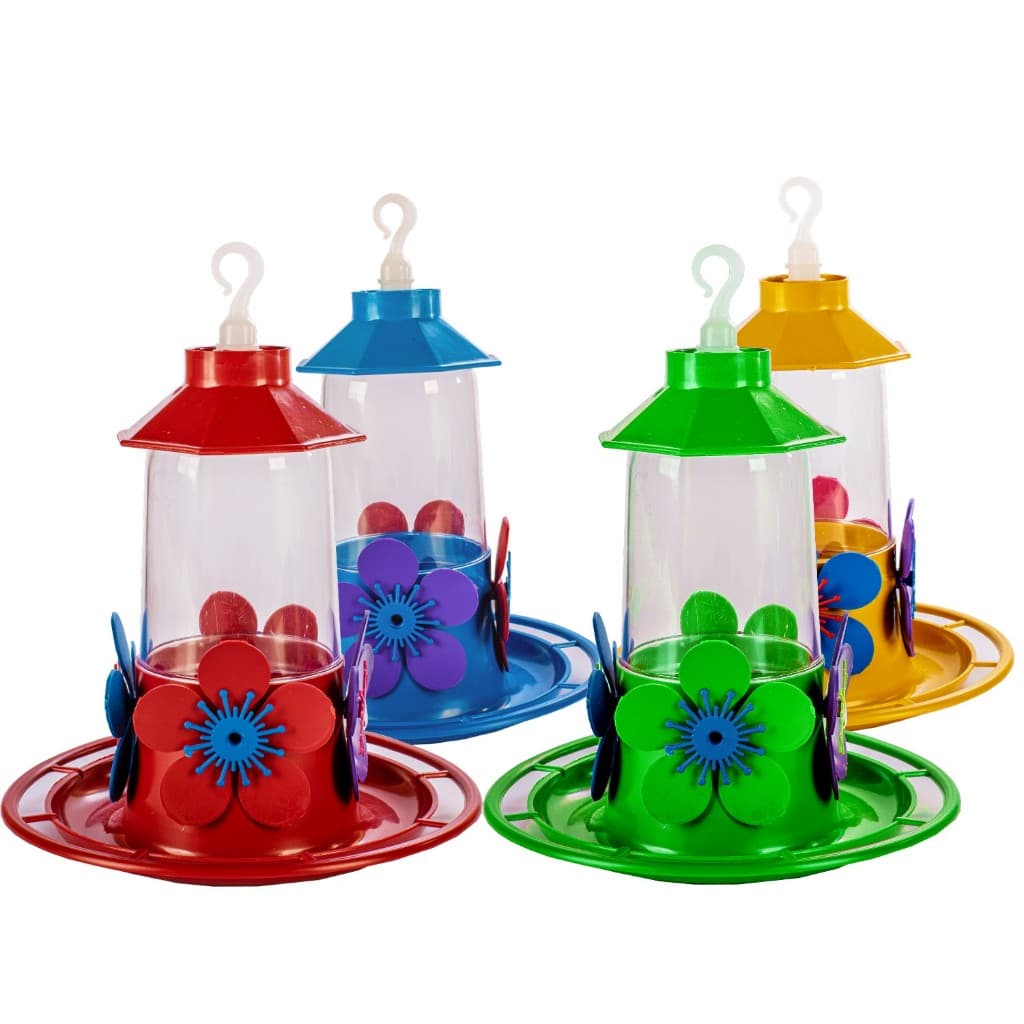 Kit 4 Bebedouro Para Pássaros Beija-flor Grande 250 Ml Colorido
