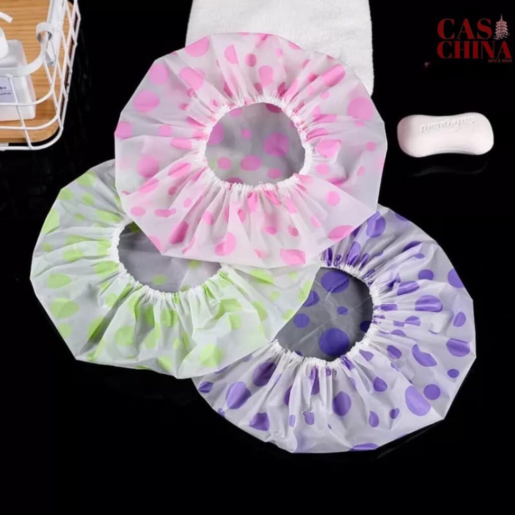 Touca De Banho Plástico Reutilizável À Prova D'água Toca Plástica Banho