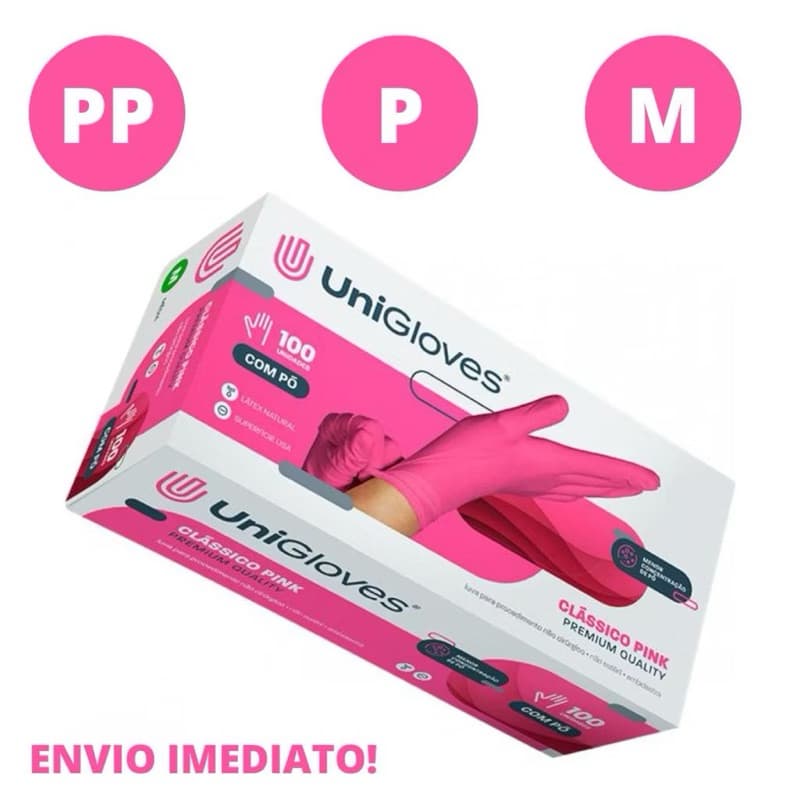 Luvas Descartáveis Unigloves – Avulsas (10 a 40 Unidades)  Diversas Cores! Com menos concentração de p