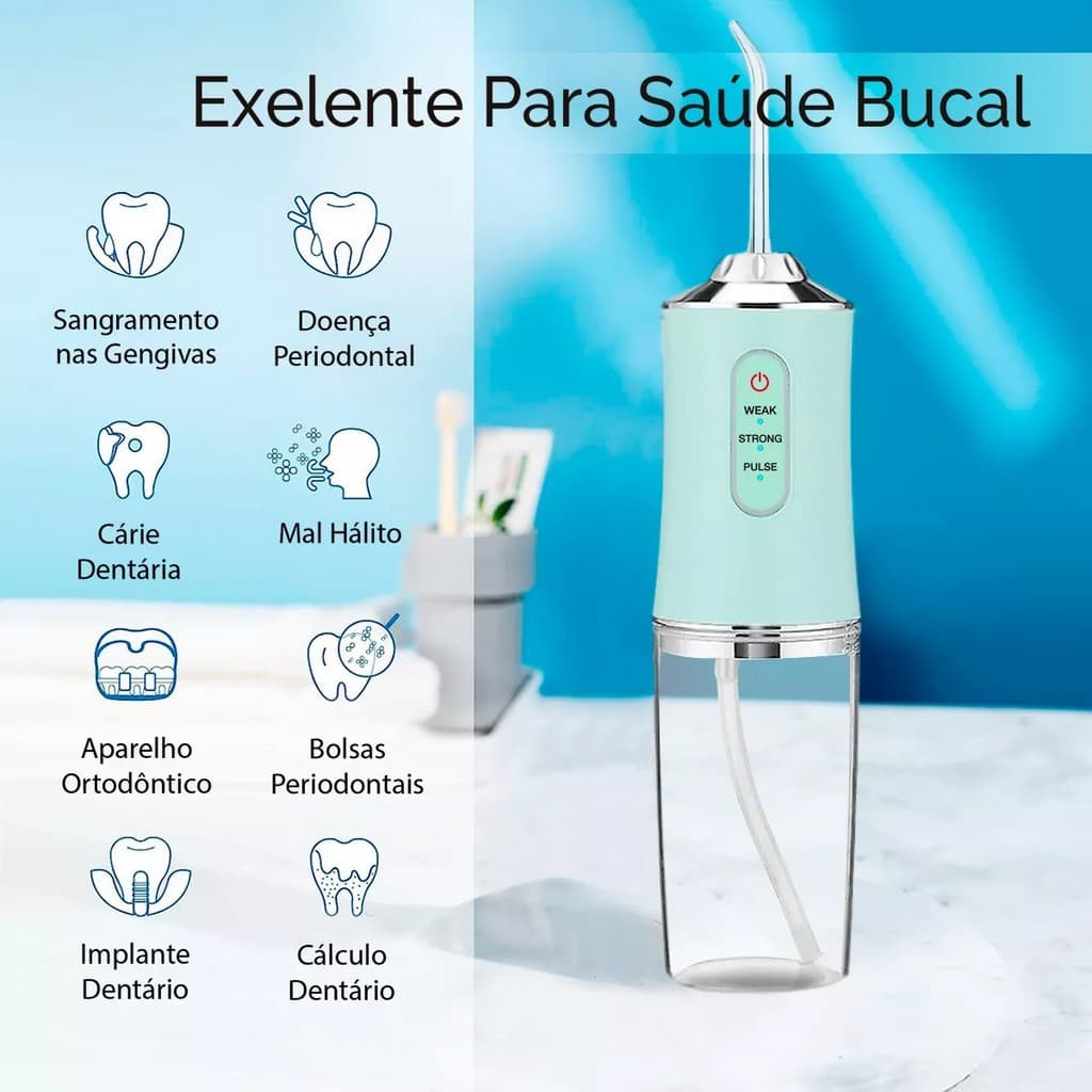 Irrigador Bucal Para Implantes Elétrico sem fio Limpeza Profunda.