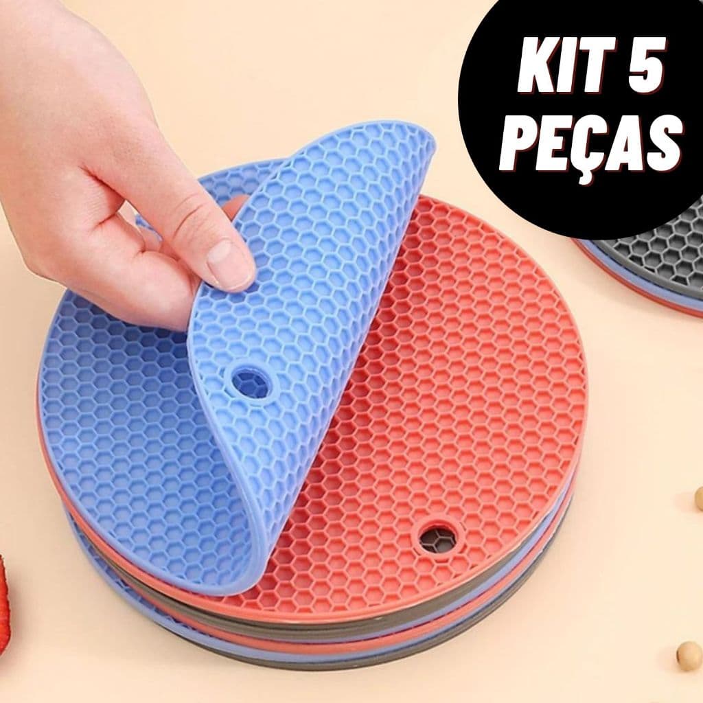 Kit 5 Descansos Panela em Silicone Protetor Resistente