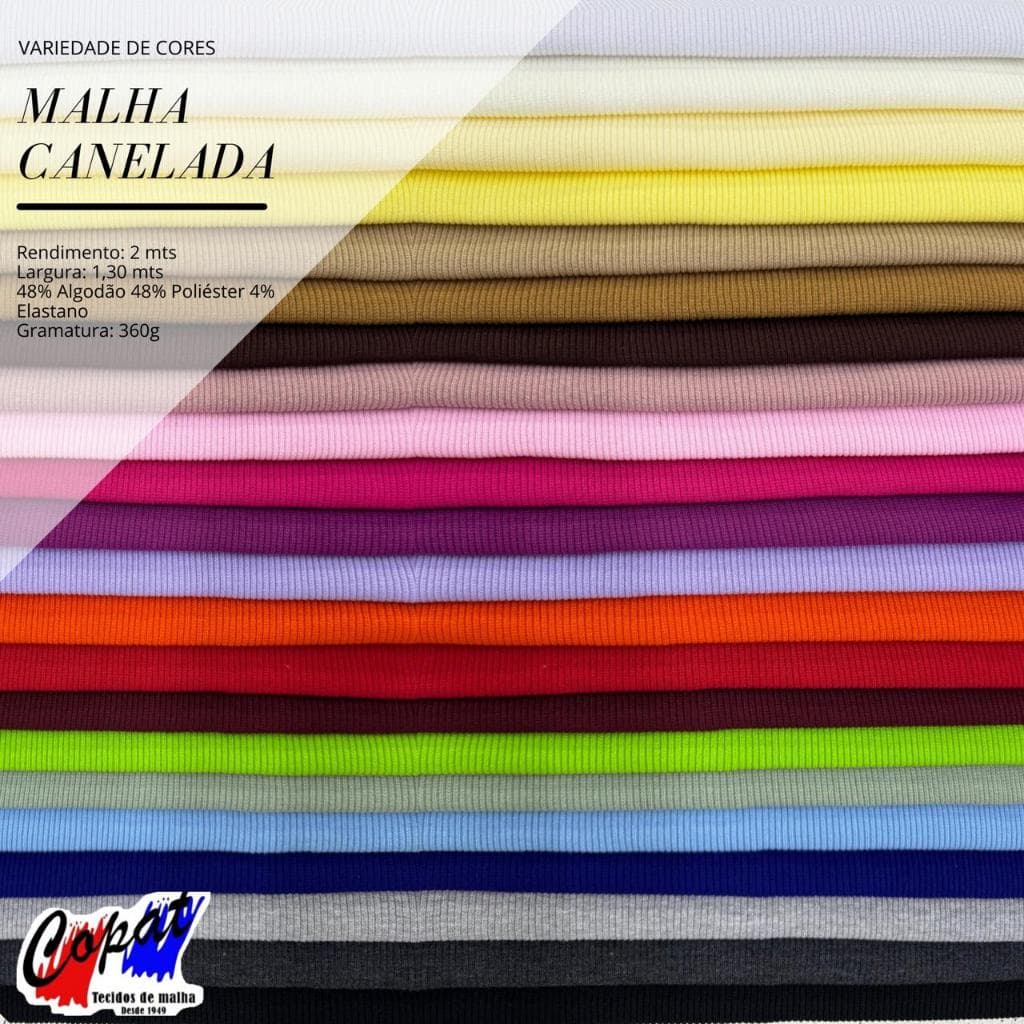 Tecido Malha Canelada P.A - 1 METRO