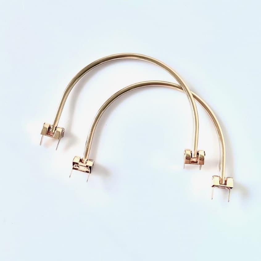 Alça Para Bolsa de Metal Meia Lua Com Garras - 14 Cm x 8 Cm - Ref 1650-21