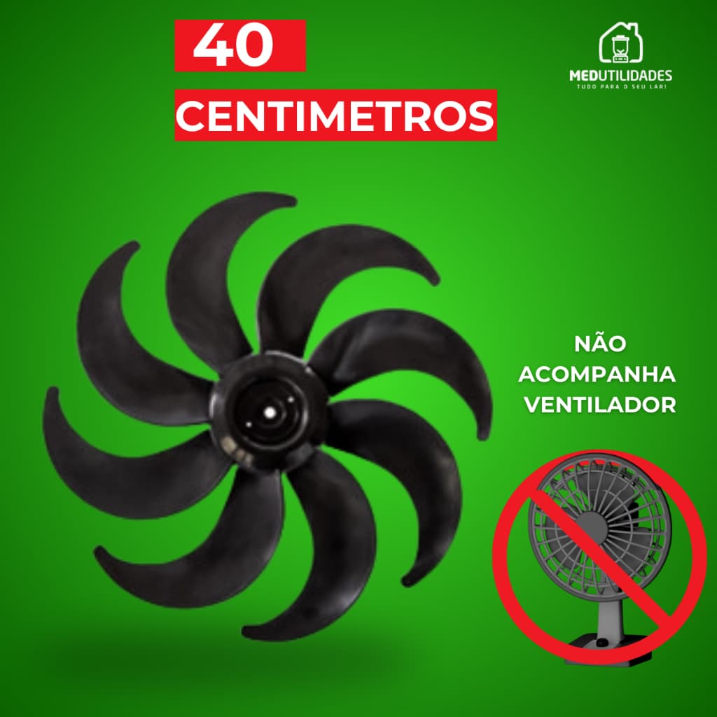 Hélice Para Ventilador Mondial 8 Pás 40cm Turbo VTX 40