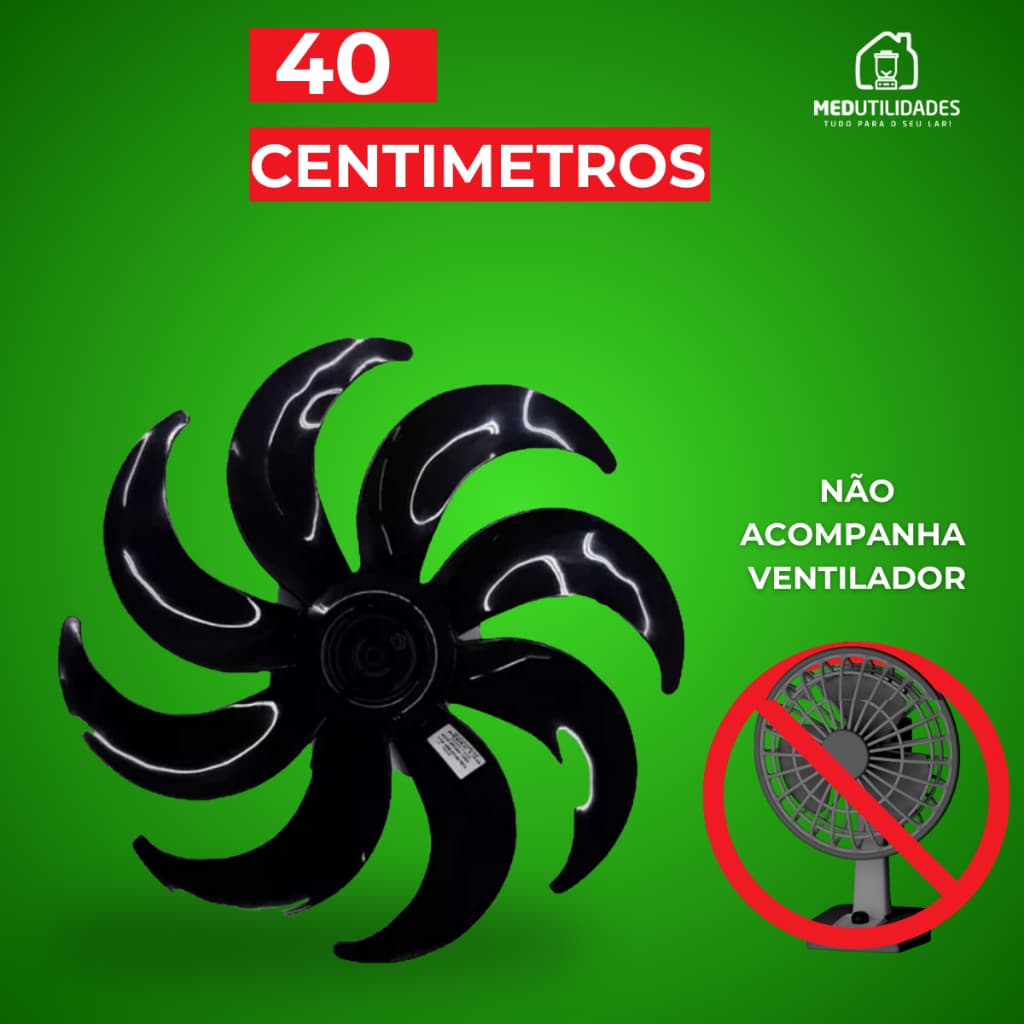 Hélice Serve  Para Ventilador Britânia Turbo BVT480 BVT481 BVT491 8 Pás 40cm