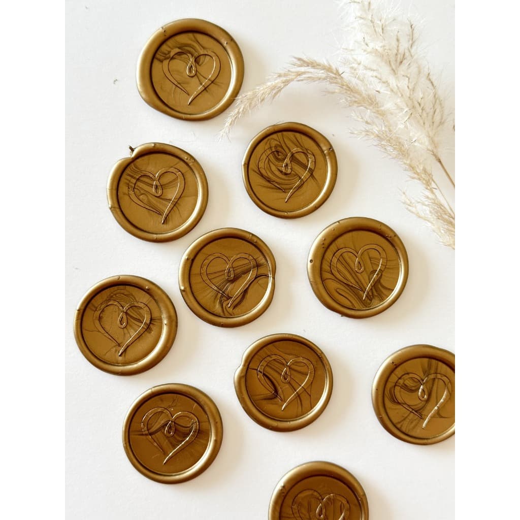 Lacres de cera Coração convite de casamento - Envio Imediato