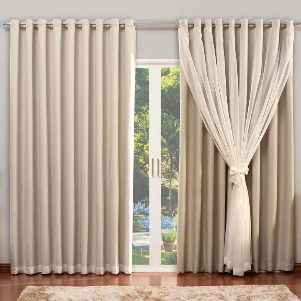 Cortina Blackout para sala com voil PVC- Cortinas para sala 3 00 x 2 80 - cortina blackout quarto