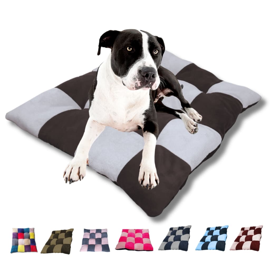 Colchonete Pet Cama Pet 1mt X 1mt Com Ziper e Refil Liso Xadrez De Manta Para Cachorro Porte Grande