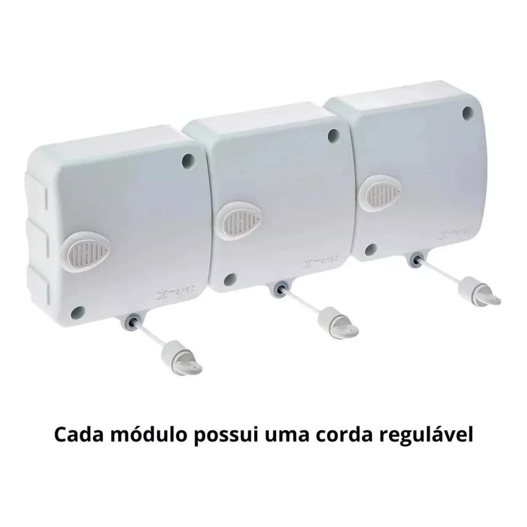 Varal Retrátil Automático Modular Stendmax 6 metros cada corda até 6kg Kit Peças Corda