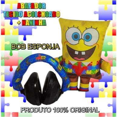 Abafador de Ruídos BOB ESPONJA autismo Protetor auricular acolchoado autista