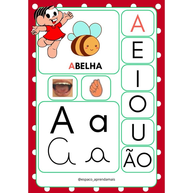 ALFABETO ESPECIAL COMPLETO PARA MURAL PLASTIFICADO - TURMA DA MONICA