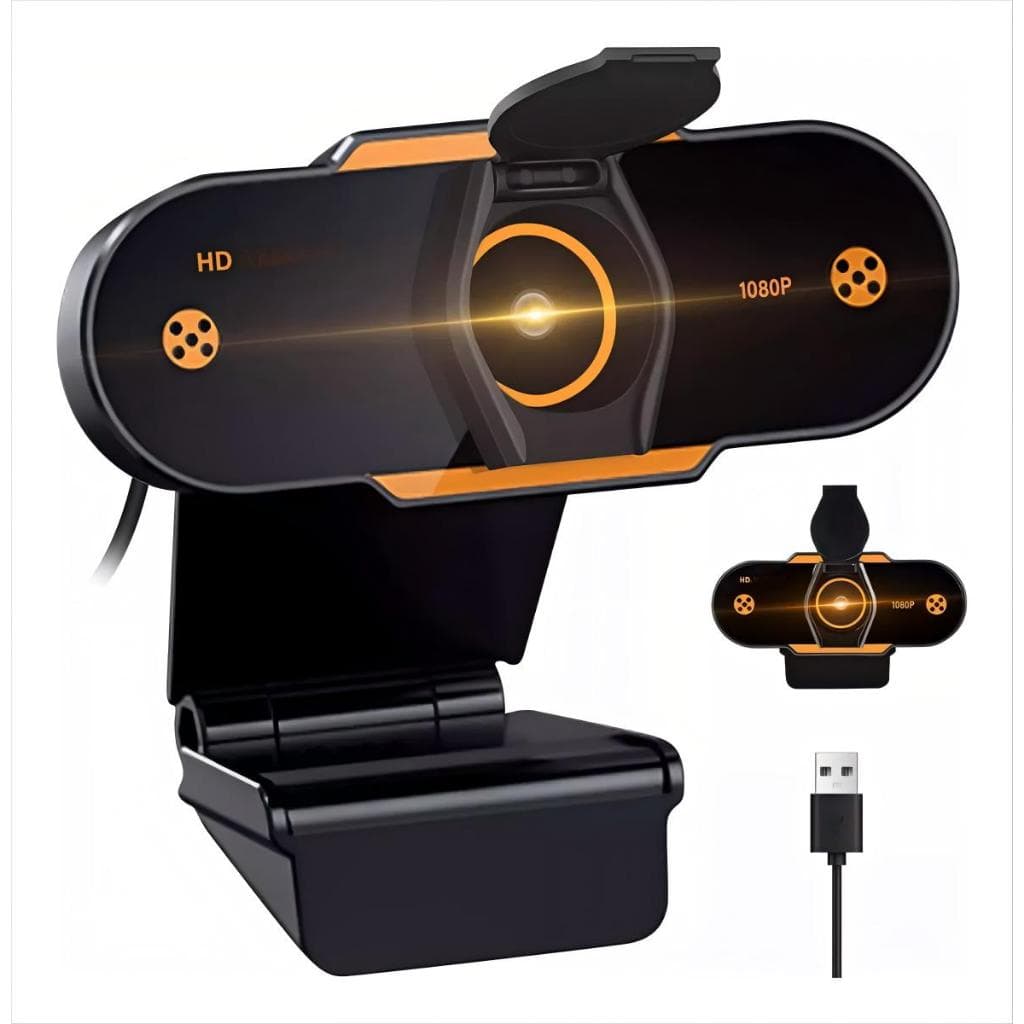 Webcam Full HD 1080p com Microfone Embutido - Widescreen USB, Ideal para Videoconferências e Chamadas Online