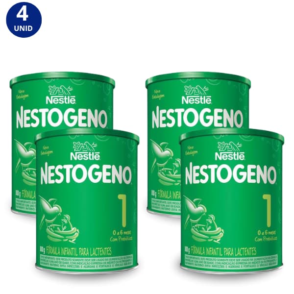 Kit 4x Fórmula Infantil Nestogeno 1 (0 - 6 Meses) 800g Nestlé