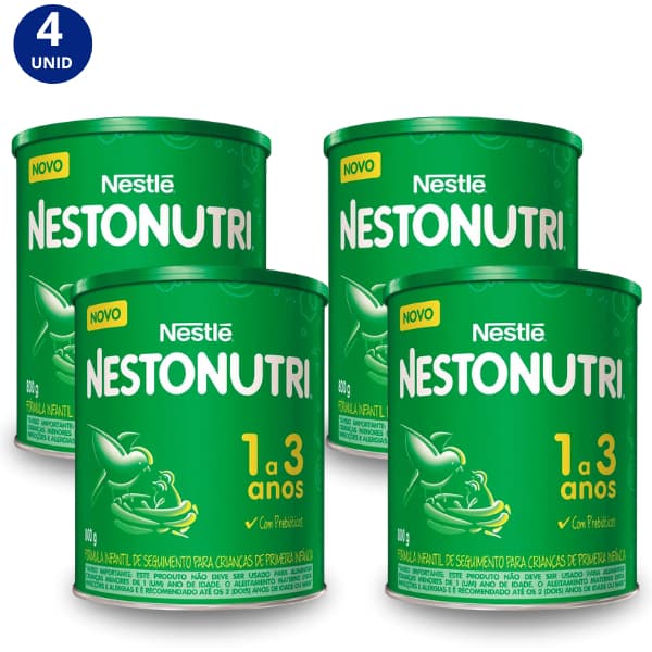 Kit 4x Fórmula Infantil Nestonutri 1 (1 - 3 Anos) 800g Nestlé