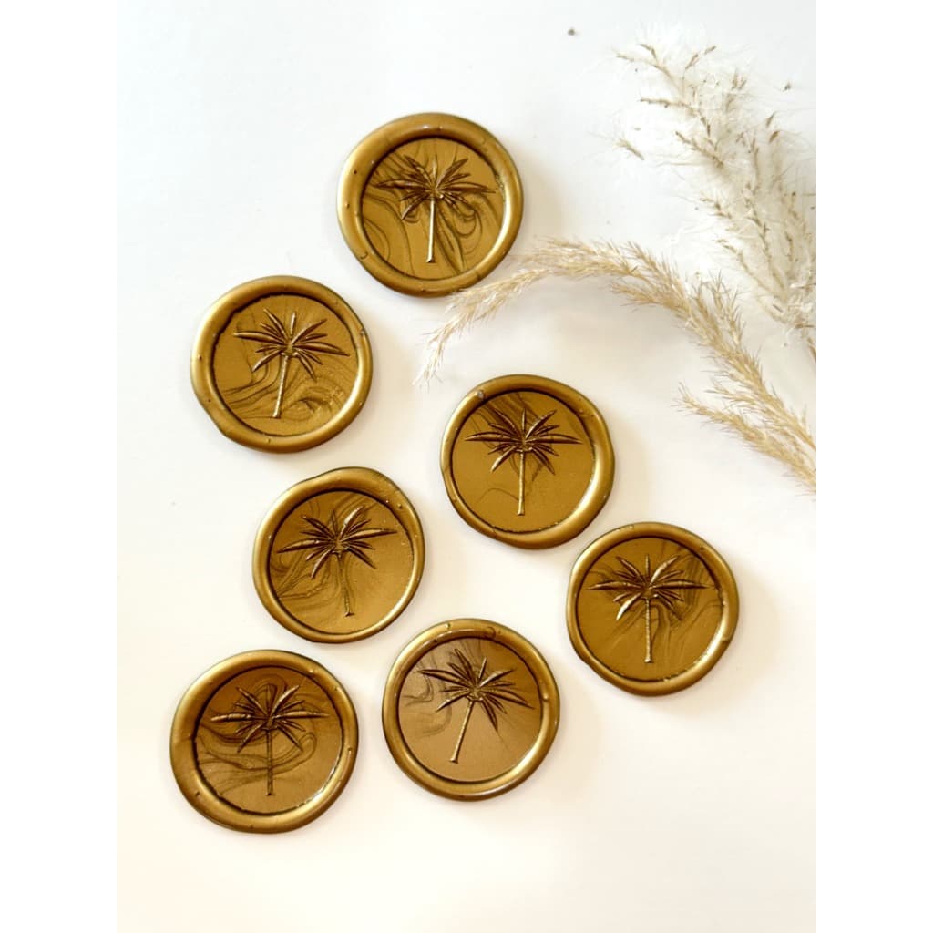 Lacres de cera Coqueiro convite de casamento - Envio Imediato