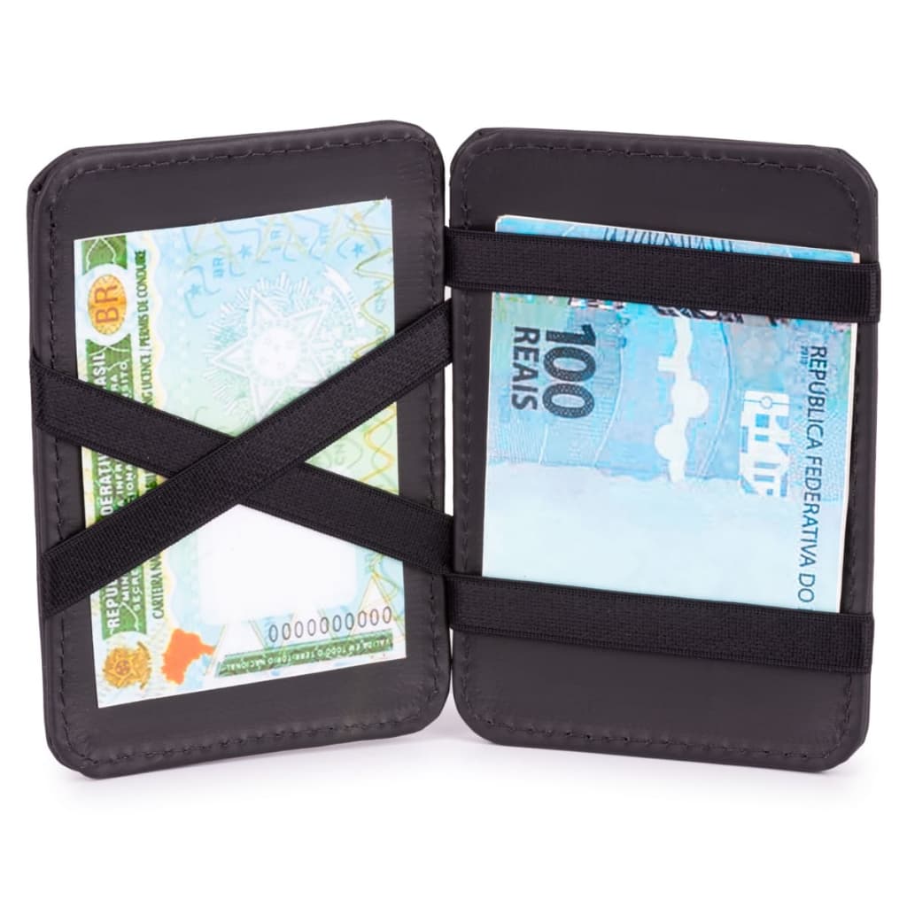 Carteira Mágica Porta Cartão Couro Legítimo Cnh Cédulas