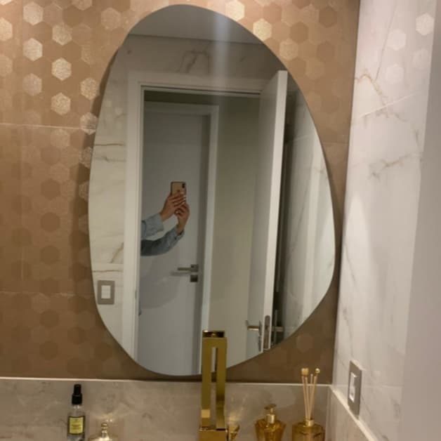 Espelho Organico Grande Decorativo Tendência Para Banheiro Sala