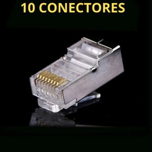 KIT 10 CONECTOR BLINDADO CAT6/CAT5E