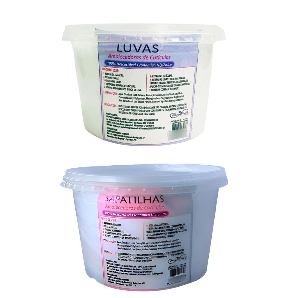 Kit Luvas E Botas Econômicas Creme Emoliente - 50 Unidades