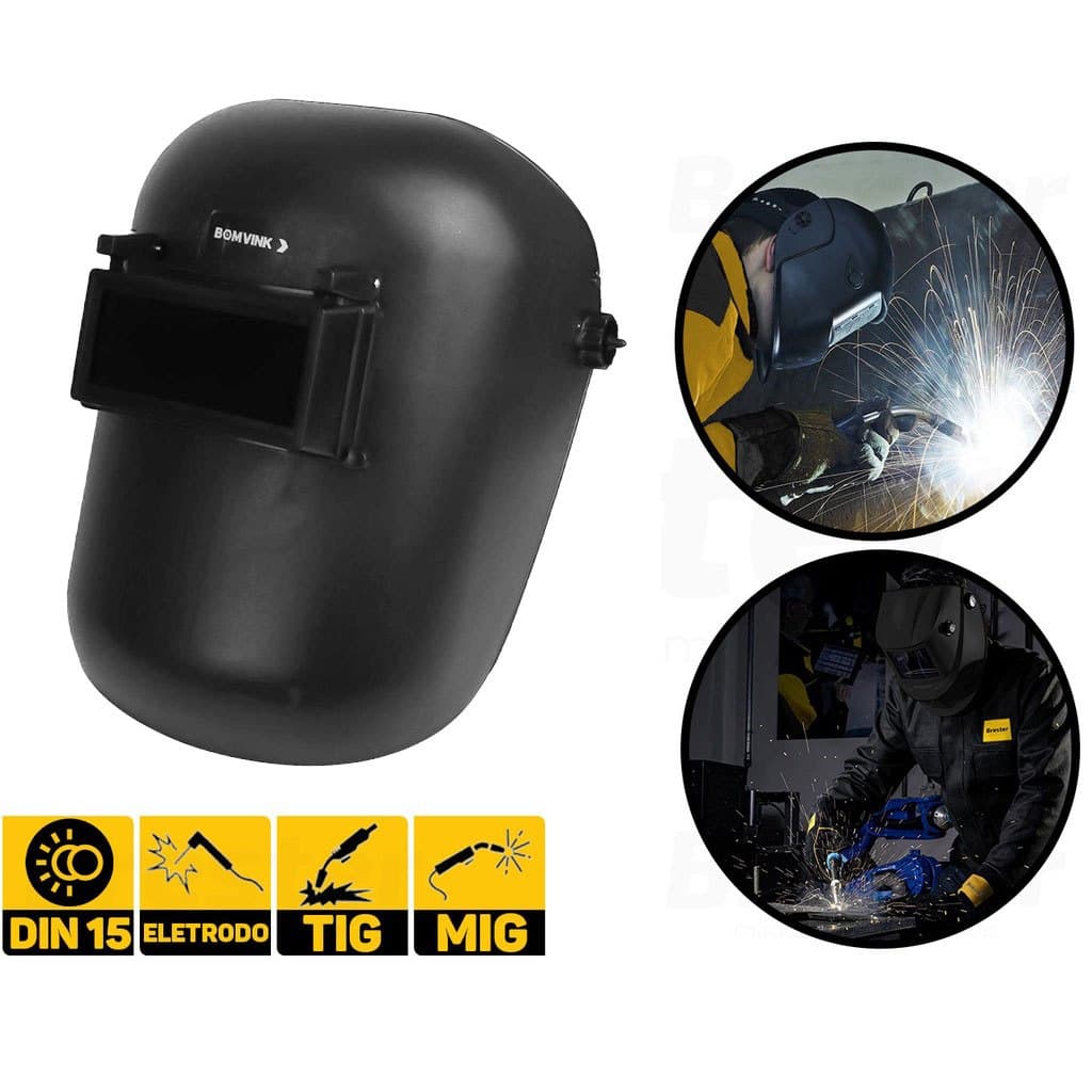 Máscara De Solda Em Polipropileno Com Visor Fixoa Arco Proteção Segurança，capacete de segurança