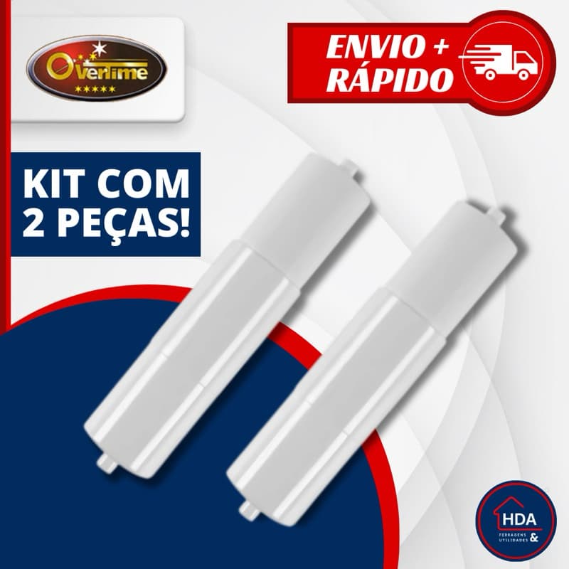 Rolete Para Papel Higiênico Plástico Branco Kit 2 unidades - Overtime