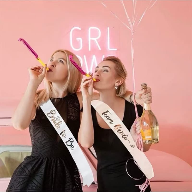 1,2,3 Faixa  para Despedida de Solteira Chá de Lingerie Bride To Be para Noiva Team Bride para Madrinhas e Amigas