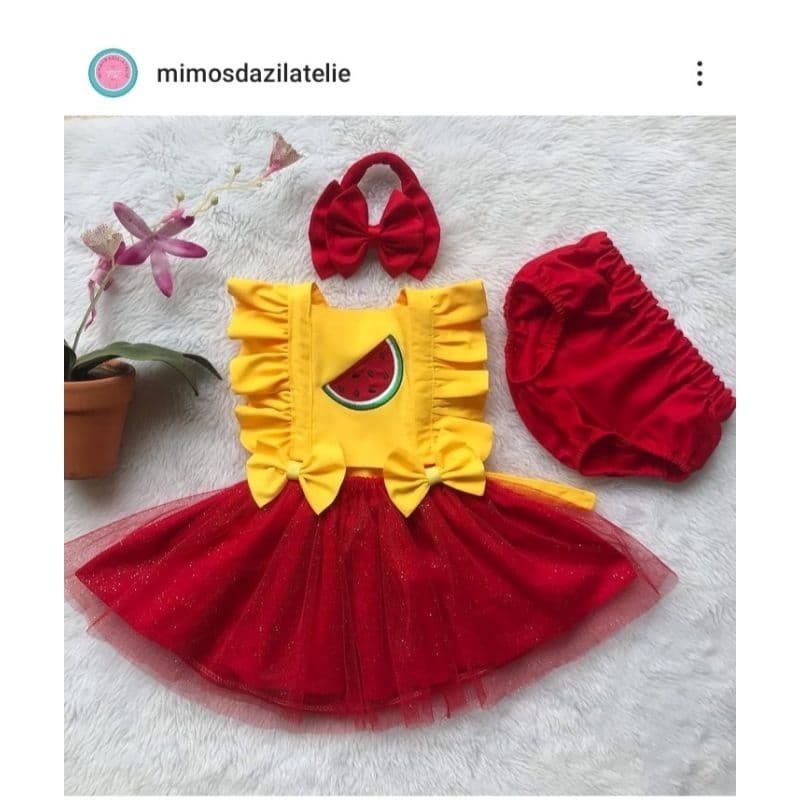 romper melancia,magali,fantasia melancia,fantasia Magali para aniversário,roupa melancia para menina,fantasia  menina