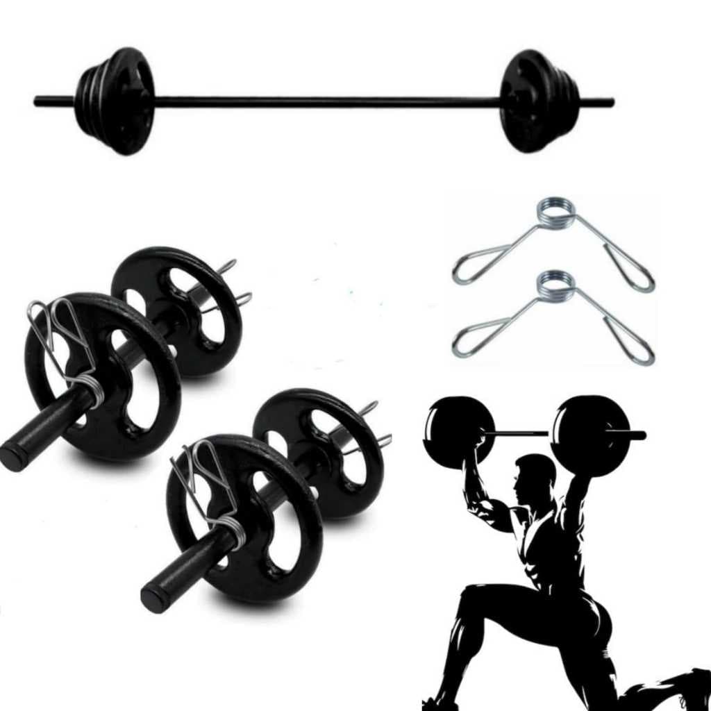 Kit Completo Body Pump + Barra De Mão E 20kg De Anilhas Pintada