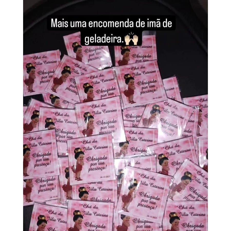 35 IMÃS DE GELADEIRA PERSONALIZADOS 4X4CM