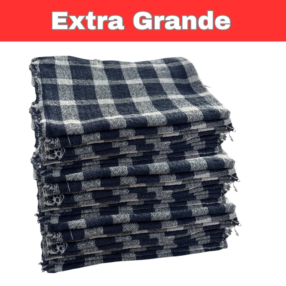 Kit 10 Pano de chão xadrez grande saco duplo para Limpeza