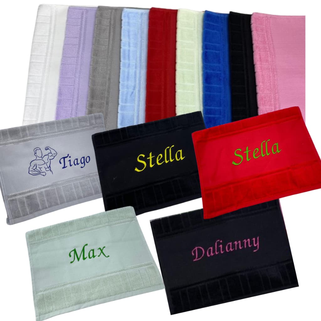 Toalha de Rosto Academia Empresa Lavabo Premium Personalizada com Nome