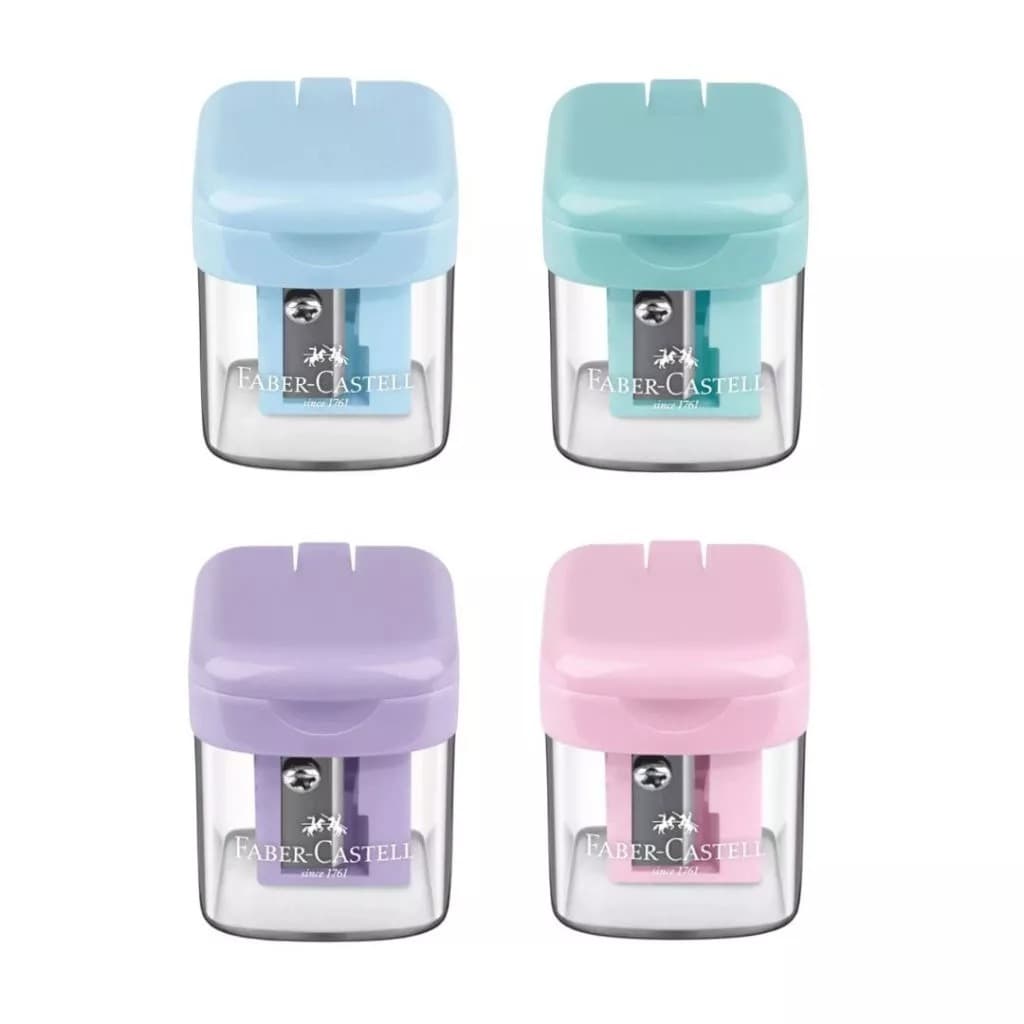 Apontador Minibox Faber Castell Tons Pastel C/ Depósito Pequeno Und/Kit- Original