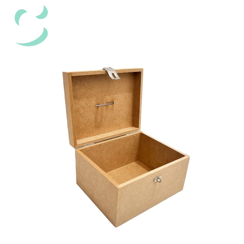 Cofre cofrinho em mdf cru com fecho para cadeado RETANGULAR lindo envio rapido