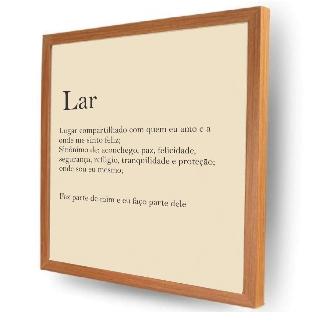 Quadro decorativo cobre caixa de luz com moldura 43x43 LAR sala/quarto/cozinha/decoração/parede