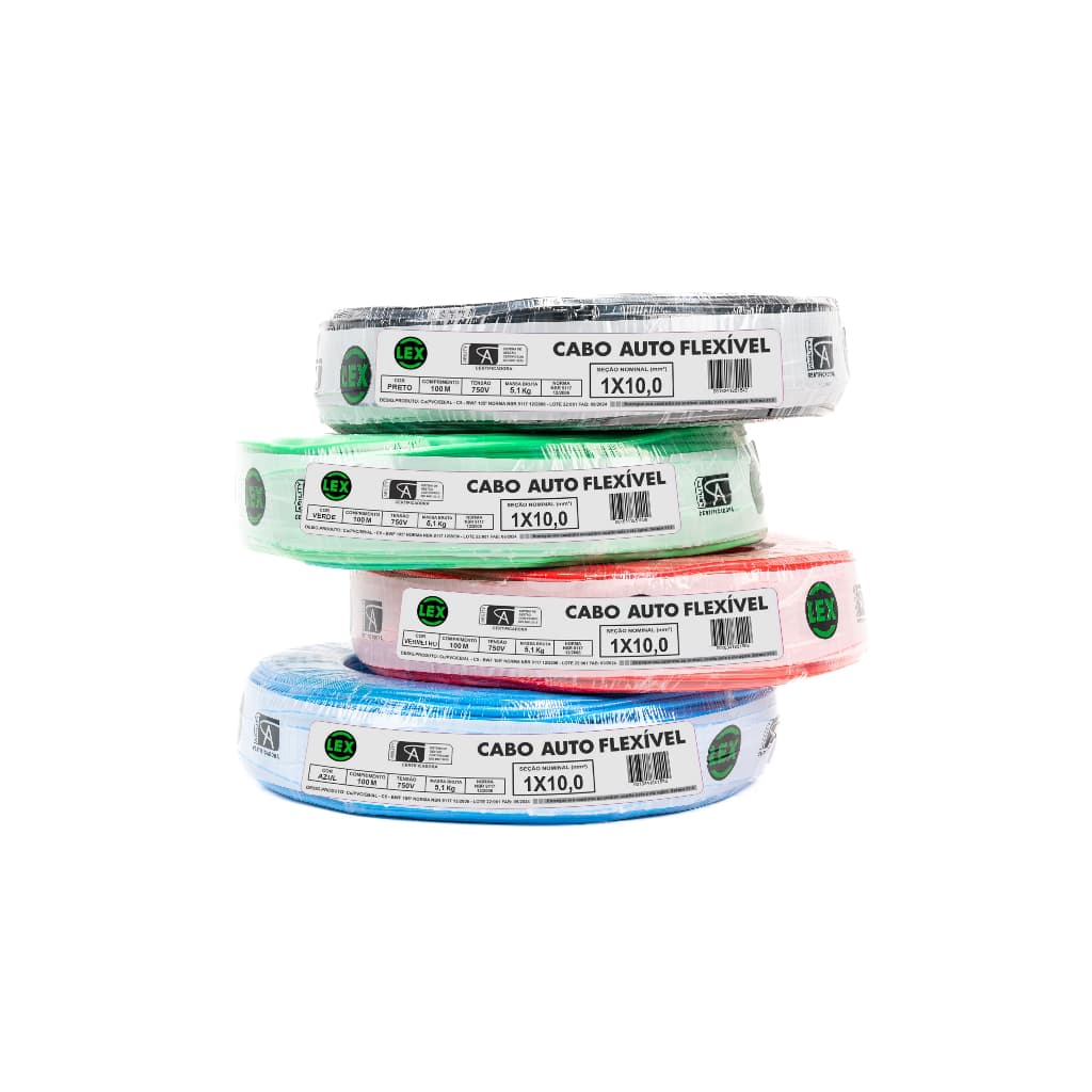 Fio Elétrico Cabo Flexível 10mm 100 Metros