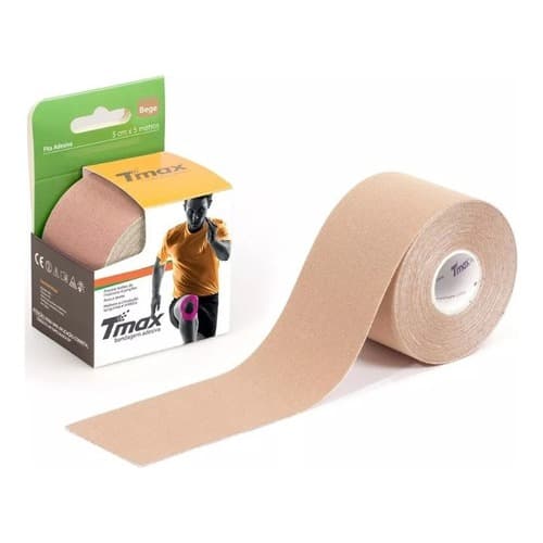 Fita Adesiva Tmax Bandagem Funcional Elástica Fisioterapia Cor Bege