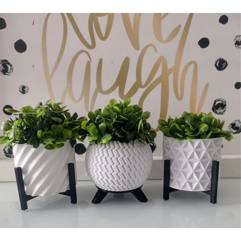 Kit 3 Vasos Cachepô com Plantas Artificiais - Buchinho - Decoração Moderna - Decoração  -Vasos.