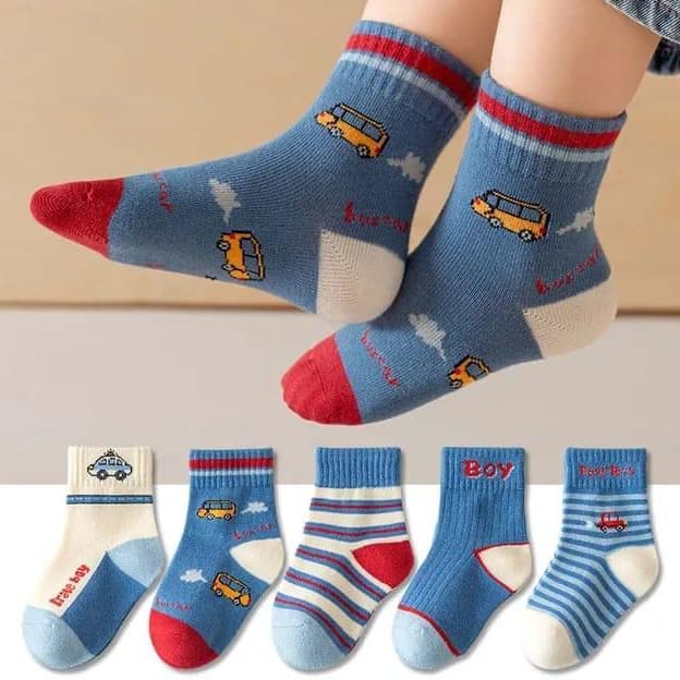 Kit Pares de Meias Infantil e Bebê Menino Estampadas