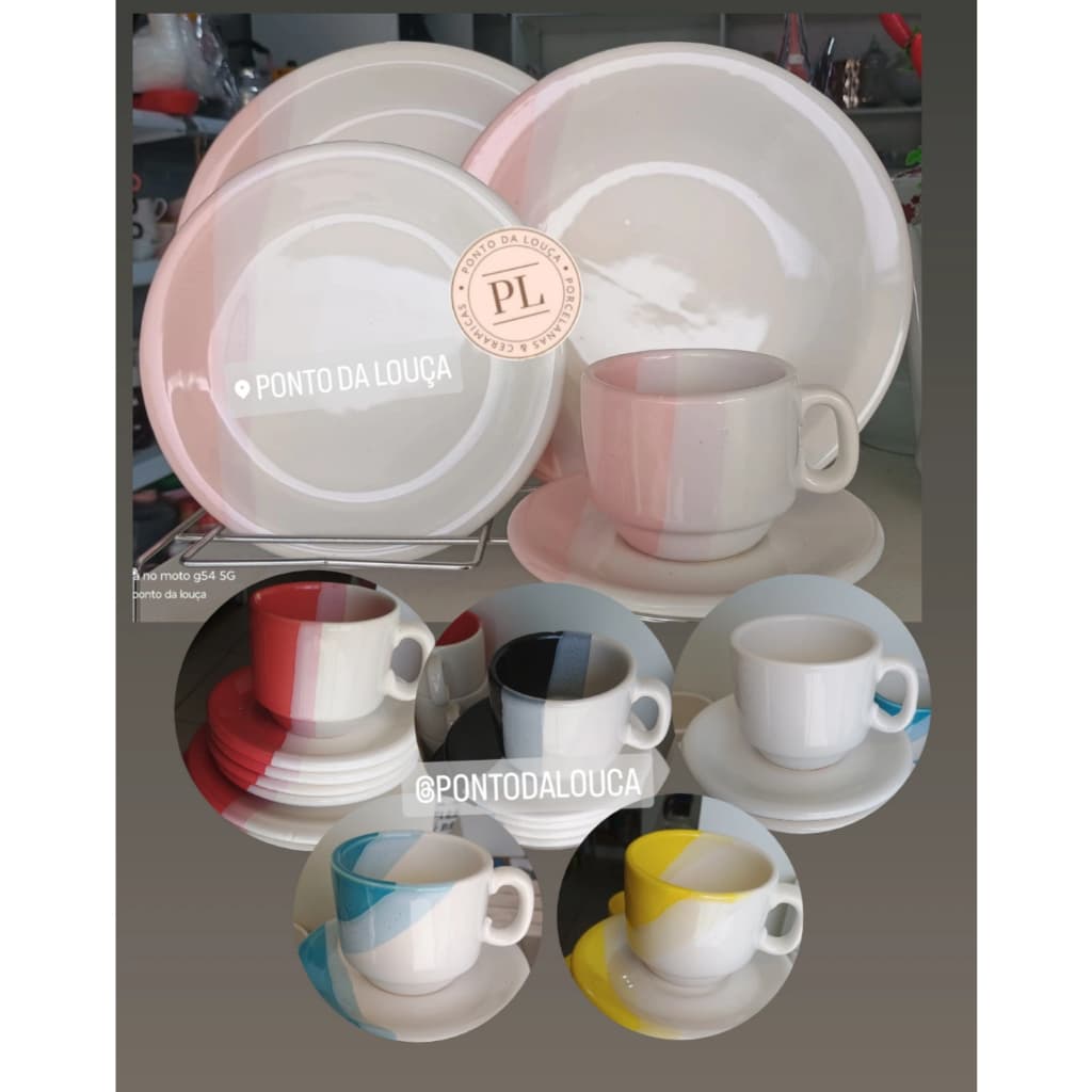 Jogo de Jantar 20 Peças Cerâmica  – 2ª Linha ENVIO IMEDIATO