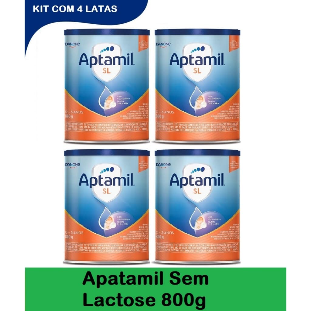 kit 4 Latas Aptamil Sem Lactose 800g cada EQ.1