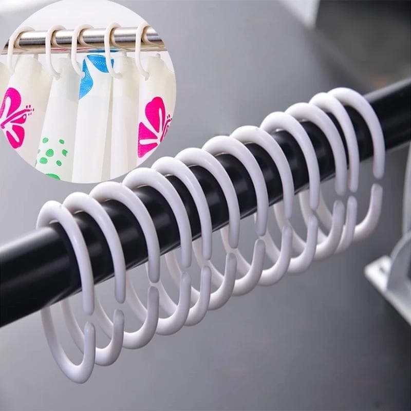 Kit 10 Argolas para Cortina Banheiro De Plástico