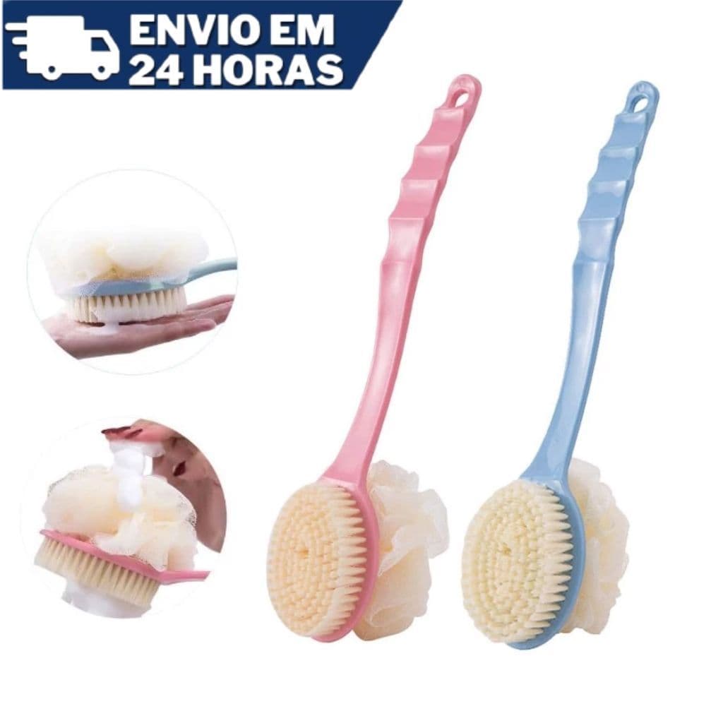 Kit Escova De Banho Com 2 Em 1 Para Esfregar As Costas E Esfregar com Bucha Massageadora