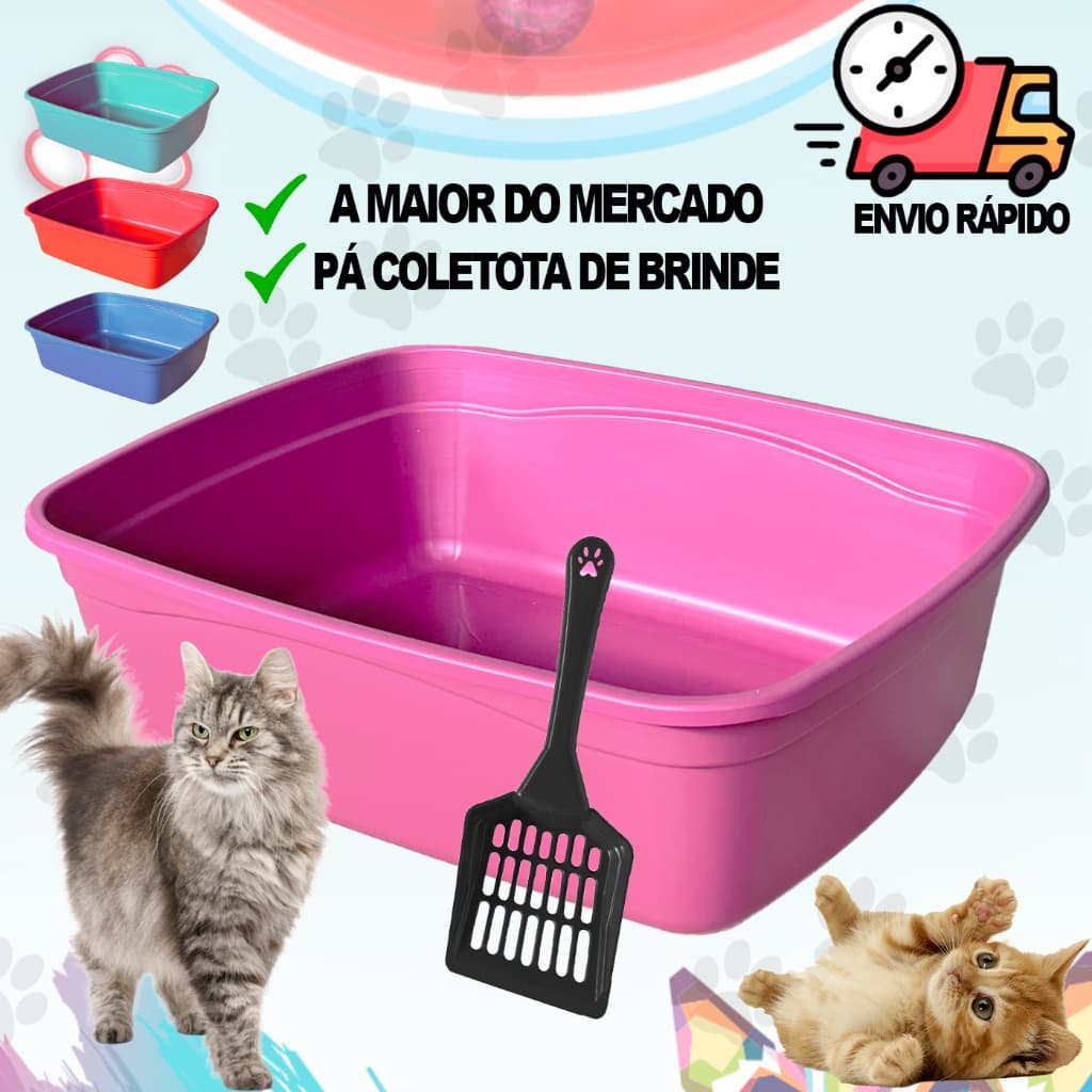 Caixa De Areia Para Gato Bandeja Areia Gato Médio ou Grande