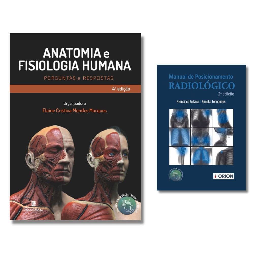 Kit Radiologia Anatomia Humana + Técnicas Radiológicas de Bolso Posicionamento Livros Coloridos