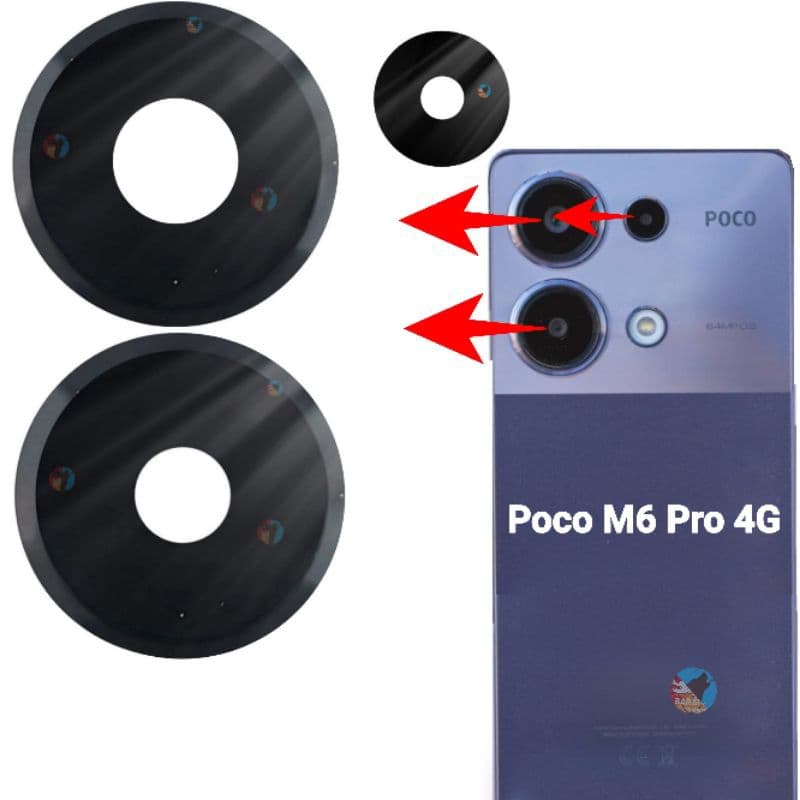 Lente da câmera Xiaomi Redmi Poco M6 Pro 4G Vidro traseiro da câmera Vidrinho Original