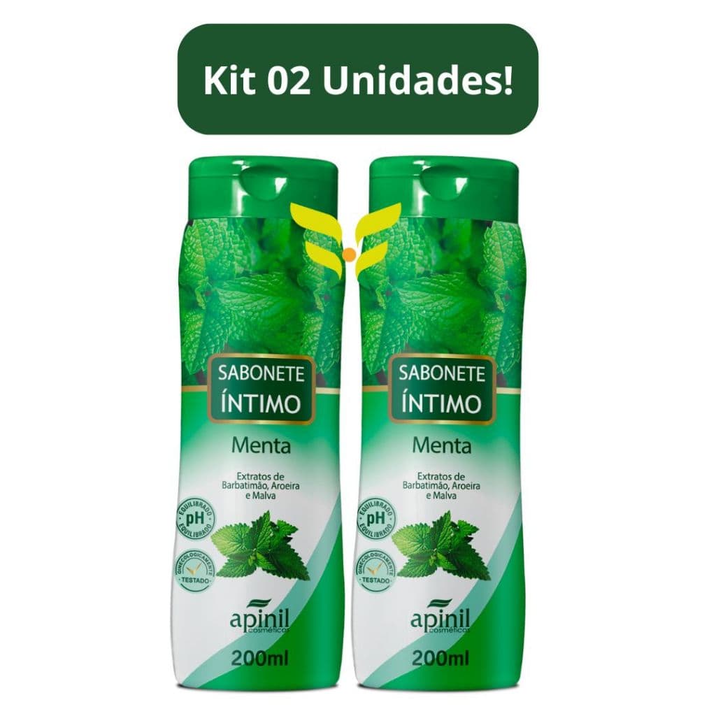Kit 2 Unidades Sabonete Feminino Menta 200mL Apinil