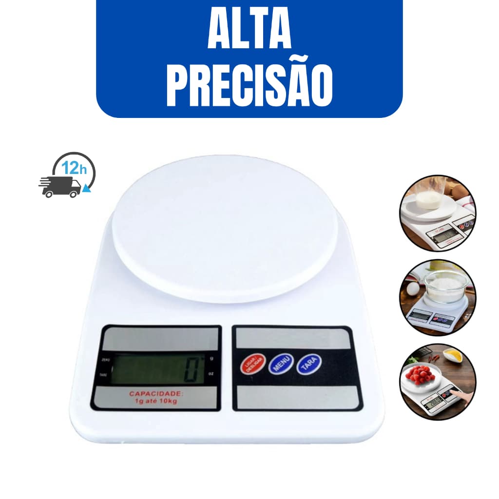 Balança Digital Cozinha Precisão Comida Alta Precisão 0g a 10kg