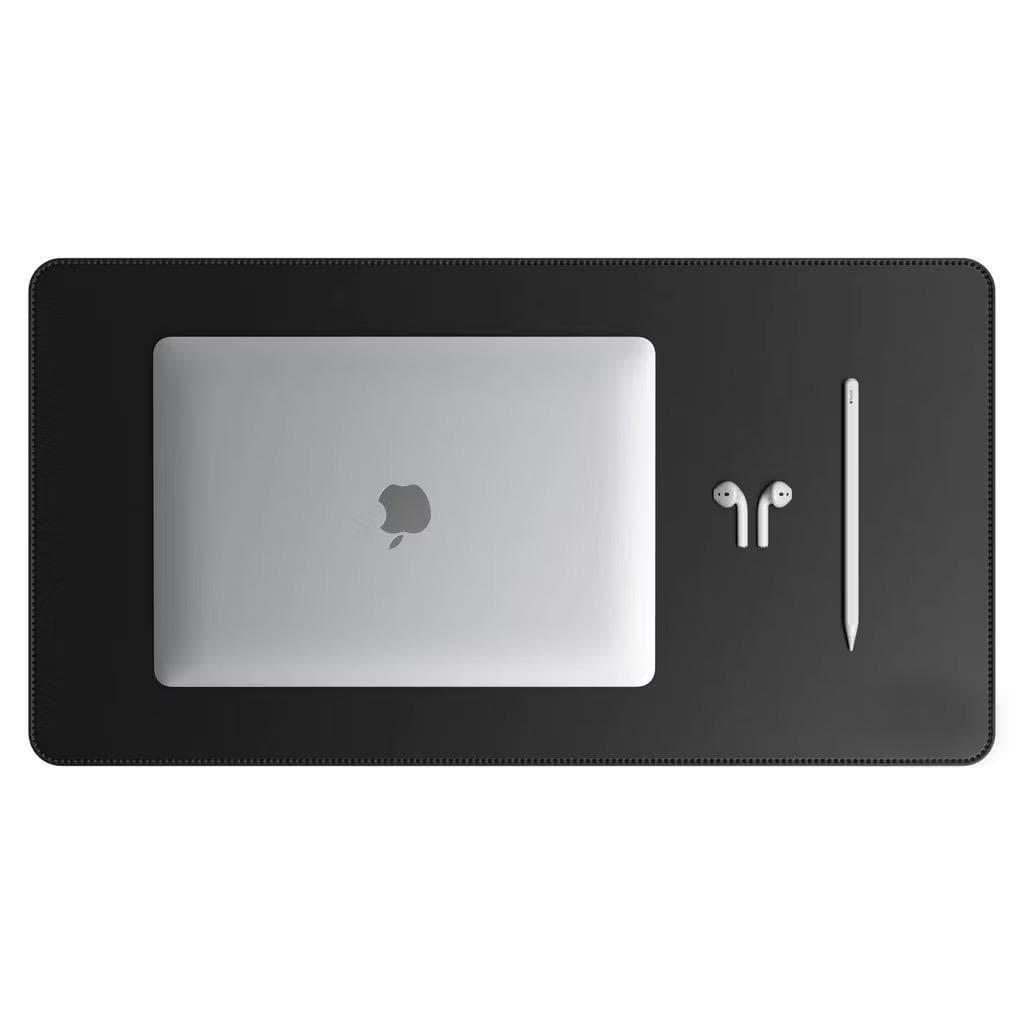 Desk Pad Grande Couro Feltro Costurado Básico 30 x 70